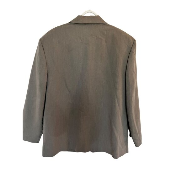 VINTAGE Sellecca Womens Light Gray Blazer Jacket with Embroidered Crest SZ 12P - Picture 2 of 9